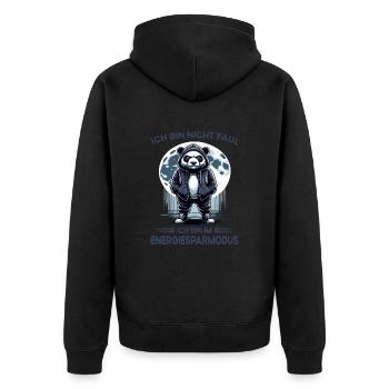 I hate people morning grouch in the office funny - Unisex Premium Organic Zip Hoodie - black - Back - Nico (187cm)