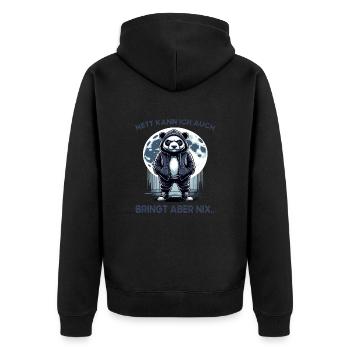Je déteste les gens grognons du matin au bureau drôle - Veste à capuche bio Premium Unisexe - noir - Dos - Nico (187cm)
