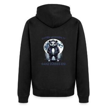 I hate people morning grouch in the office funny - Unisex Premium Organic Zip Hoodie - black - Back - Nico (187cm)