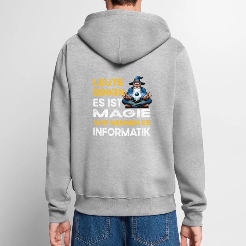 People Thinking Magic Computer Science Computer Scientist Unisex Premium Organic Zip Hoodie
