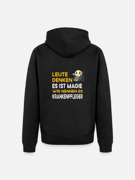 People Thinking Magic Nurse Nursing - Unisex Premium Organic Zip Hoodie - black