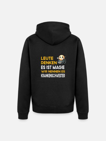 People Thinking Magic Nurse Nursing - Unisex Premium Organic Zip Hoodie - black