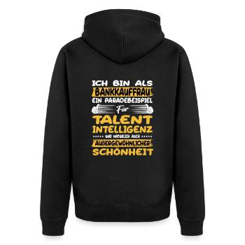 L’employé de banque, un excellent exemple de talent - Veste à capuche bio Premium Unisexe - noir - Dos - Nico (187cm)