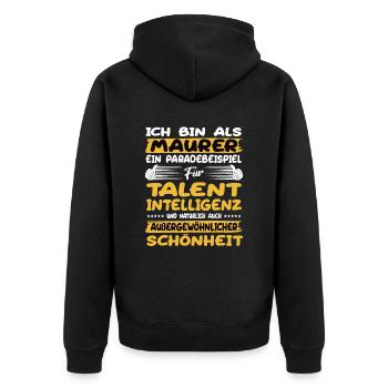 maurer a prime example of talent - Unisex Premium Organic Zip Hoodie - black - Back - Nico (187cm)