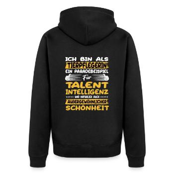 zookeeper a prime example of talent - Unisex Premium Organic Zip Hoodie - black - Back - Nico (187cm)