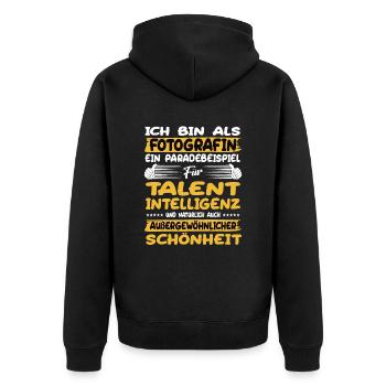 photographer a prime example of talent - Unisex Premium Organic Zip Hoodie - black - Back - Nico (187cm)