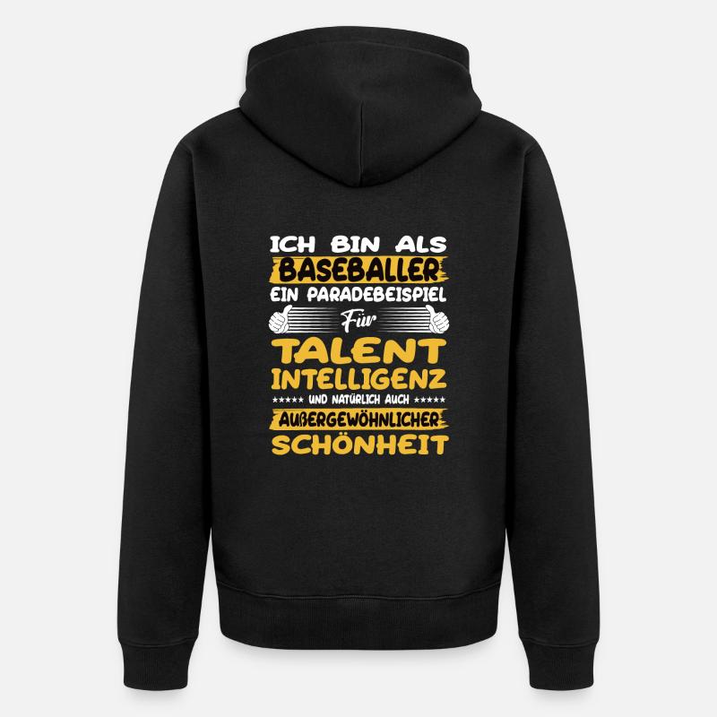 Baseballer ein Paradebeispiel Baseball - Unisex Premium Bio Zip Hoodie - Schwarz