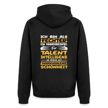 L’escrime : un excellent exemple d’escrime - Veste à capuche bio Premium Unisexe - noir - Dos - Nico (187cm)