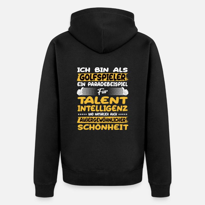 Golfspieler ein Paradebeispiel Golf - Unisex Premium Bio Zip Hoodie - Schwarz