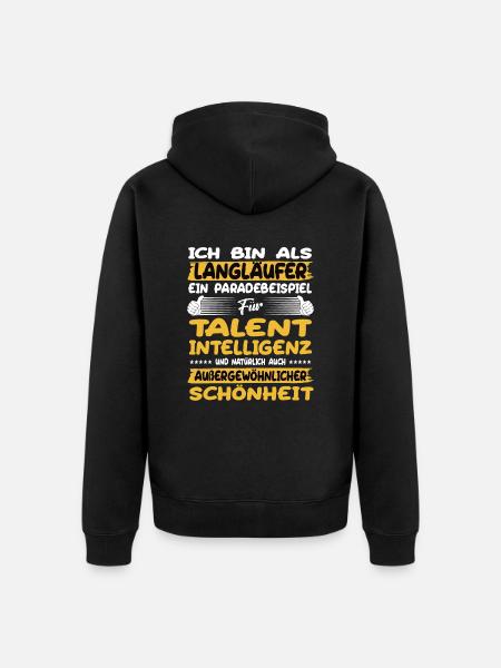 Langläufer ein Paradebeispiel Langlaufen - Unisex Premium Bio Zip Hoodie - Schwarz
