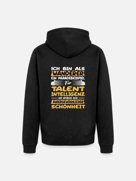 Wanderer ein Paradebeispiel Wandern - Unisex Premium Bio Zip Hoodie - Schwarz