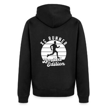 Cross Country Runner Design - XC Coach - Running - Unisex Premium Organic Zip Hoodie - black - Back - Nico (187cm)