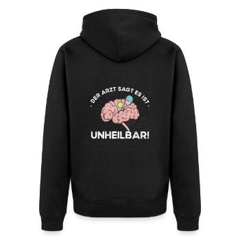 The doctor says it's incurable - tennis - Unisex Premium Organic Zip Hoodie - black - Back - Nico (187cm)
