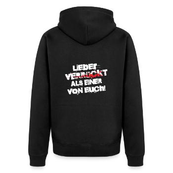 Mieux vaut être fou que l’un d’entre vous - Veste à capuche bio Premium Unisexe - noir - Dos - Nico (187cm)