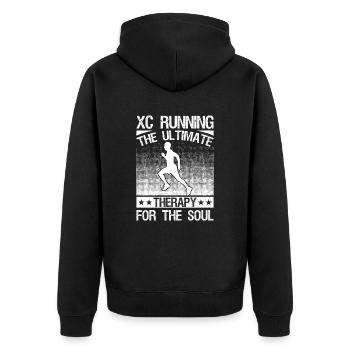 Coureur de fond et entraîneur de cross-country - Cross unique - Veste à capuche bio Premium Unisexe - noir - Dos - Nico (187cm)