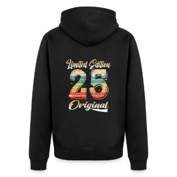 99 Years Birthday Vintage 1925 Limited Edition - Unisex Premium Organic Zip Hoodie - black - Back - Nico (187cm)