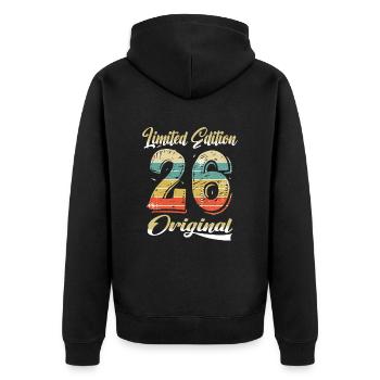 98 Years Birthday Vintage 1926 Limited Edition - Unisex Premium Organic Zip Hoodie - black - Back - Nico (187cm)