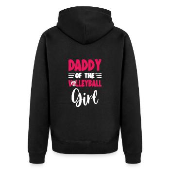 Daddy Of the Birthday Girl Volleyball Family - Unisex Premium Bio Zip Hoodie - Schwarz - Hinten - Nico (187cm)