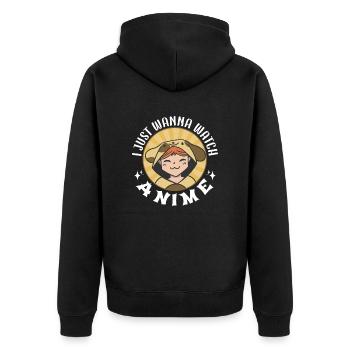 Je veux juste regarder un anime japonais Anime Manga Otaku - Veste à capuche bio Premium Unisexe - noir - Dos - Nico (187cm)