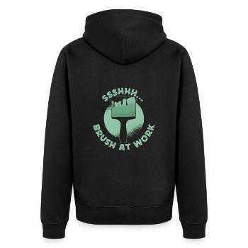 Artist Painter Graphic Brush At Work Gifts - Unisex Premium Organic Zip Hoodie - black - Back - Nico (187cm)