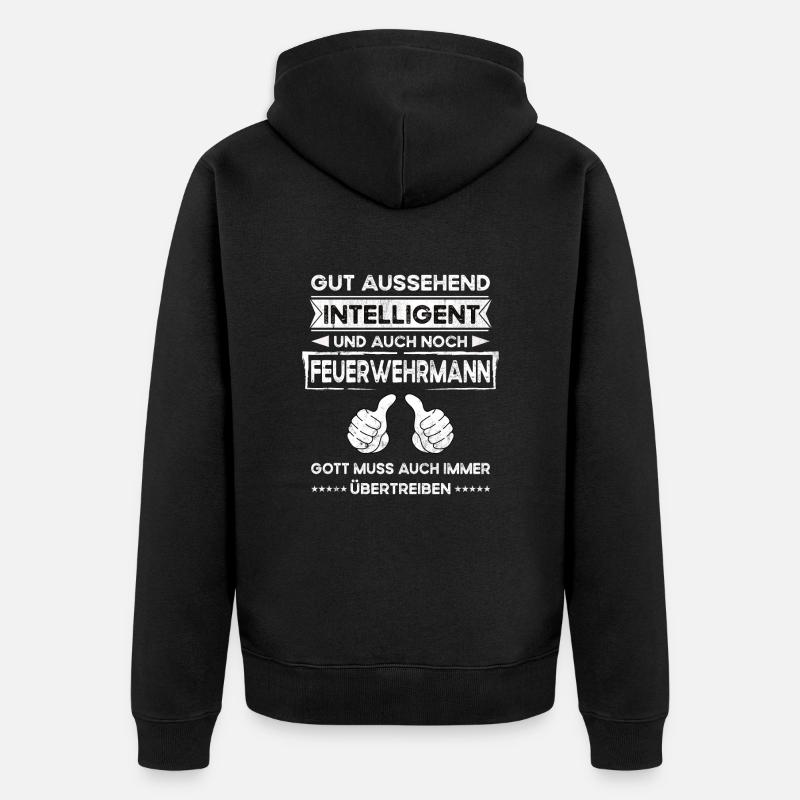 Pompier Beau Intelligent - Veste à capuche bio Premium Unisexe - noir