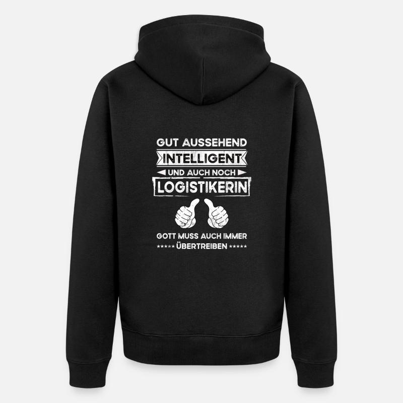 Logisticien, beau, intelligent - Veste à capuche bio Premium Unisexe - noir