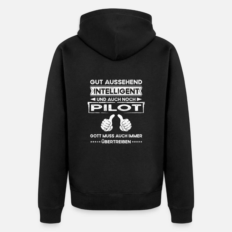 Pilote Beau Intelligent - Veste à capuche bio Premium Unisexe - noir