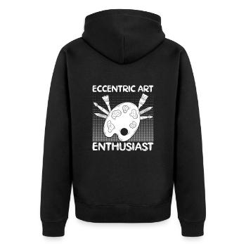 Funny Art Painter Eccentric Art Enthusiast Drawing - Unisex Premium Organic Zip Hoodie - black - Back - Nico (187cm)
