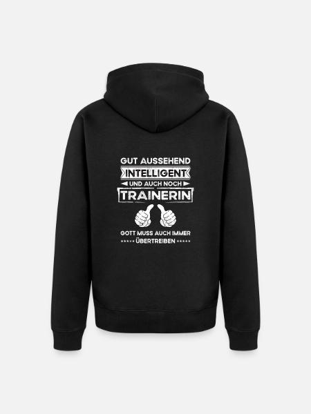Trainer, Handsome, Intelligent - Unisex Premium Organic Zip Hoodie - black