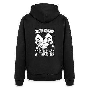 Circus Graphic Clowns Never Miss A Joke Circus - Unisex Premium Organic Zip Hoodie - black - Back - Nico (187cm)