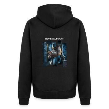 Hunters, wild boar, foresters, hunting, district supervision - Unisex Premium Organic Zip Hoodie - black - Back - Nico (187cm)