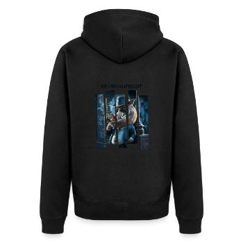 Hunters, wild boar, foresters, hunting, district supervision - Unisex Premium Organic Zip Hoodie - black - Back - Nico (187cm)