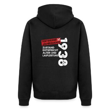 86 Years Birthday Test Winner Vintage 1938 - Unisex Premium Organic Zip Hoodie - black - Back - Nico (187cm)