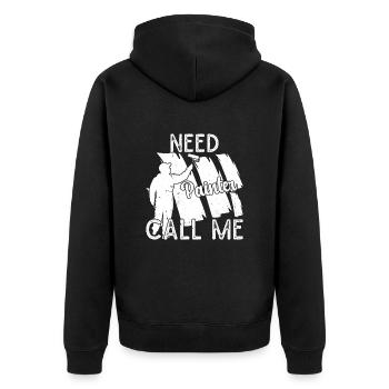 House Painter Hilarious Designs Unique Gifts - Unisex Premium Bio Zip Hoodie - Schwarz - Hinten - Nico (187cm)