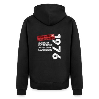 48 Years Birthday Test Winner Vintage 1976 - Unisex Premium Organic Zip Hoodie - black - Back - Nico (187cm)