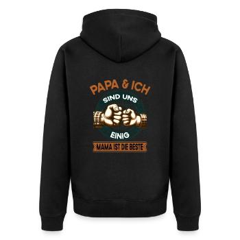 Papa et moi sommes d’accord : Mère Maman est celle qui est - Veste à capuche bio Premium Unisexe - noir - Dos - Nico (187cm)