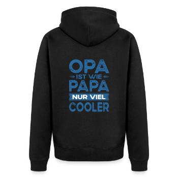 Grandpa is like dad, only much cooler, grandfather, grandson - Unisex Premium Organic Zip Hoodie - black - Back - Nico (187cm)