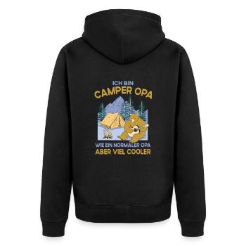 Grand-père de camping comme un grand-père normal juste cool - Veste à capuche bio Premium Unisexe - noir - Dos - Nico (187cm)