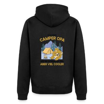 Grand-père de camping comme un grand-père normal juste cool - Veste à capuche bio Premium Unisexe - noir - Dos - Nico (187cm)