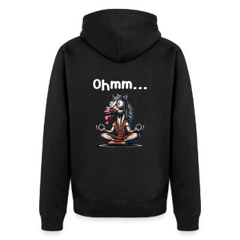 Ohmmm drôle yoga méditation sport - Veste à capuche bio Premium Unisexe - noir - Dos - Nico (187cm)