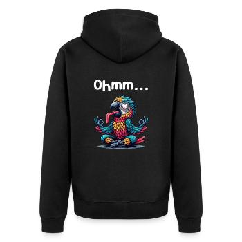 Ohmmm drôle yoga méditation sport - Veste à capuche bio Premium Unisexe - noir - Dos - Nico (187cm)