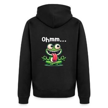 Ohmmm drôle yoga méditation sport - Veste à capuche bio Premium Unisexe - noir - Dos - Nico (187cm)