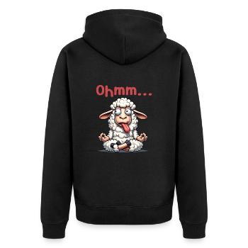 Ohmmm drôle yoga méditation sport - Veste à capuche bio Premium Unisexe - noir - Dos - Nico (187cm)