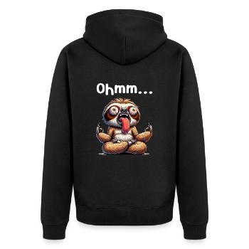 Ohmmm drôle yoga méditation sport - Veste à capuche bio Premium Unisexe - noir - Dos - Nico (187cm)