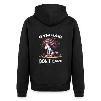 Les cheveux de gym ne s’en soucient pas Entraînement-Musculation - Veste à capuche bio Premium Unisexe - noir - Dos - Nico (187cm)