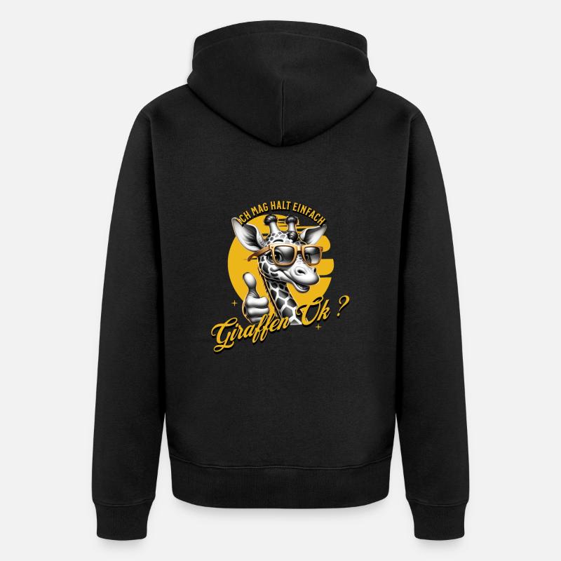 J’aime juste les girafes - Veste à capuche bio Premium Unisexe - noir
