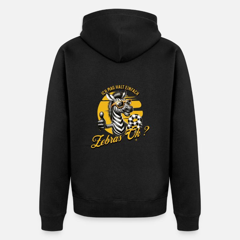 J’aime juste les zèbres - Veste à capuche bio Premium Unisexe - noir