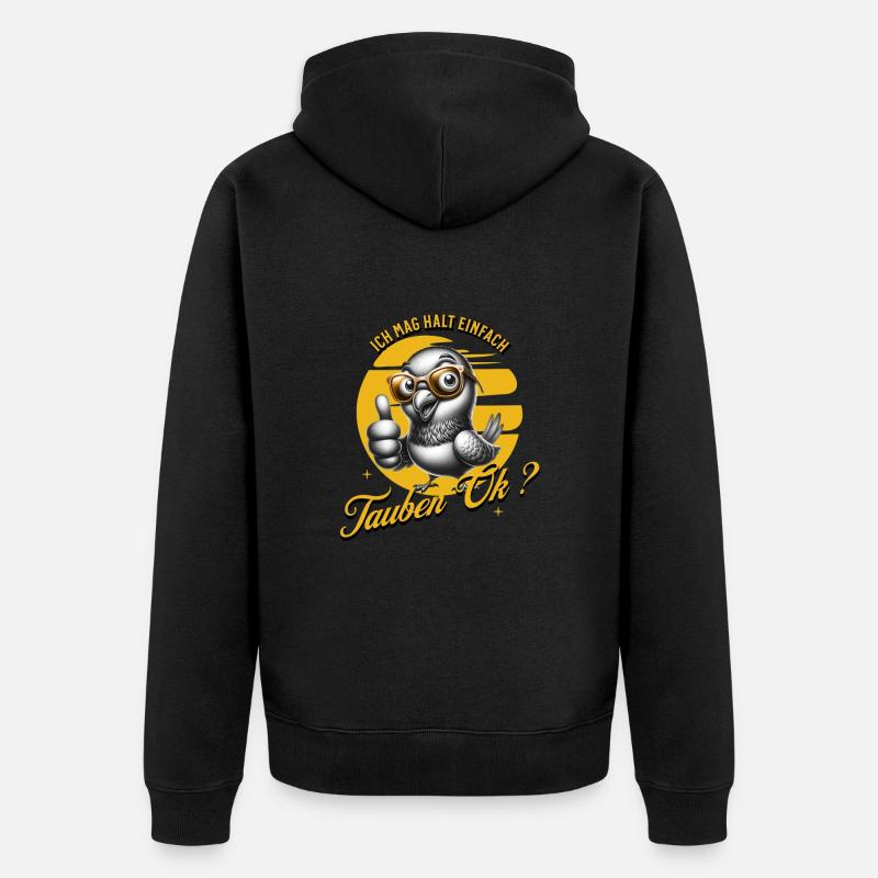 J’aime juste les pigeons - Veste à capuche bio Premium Unisexe - noir
