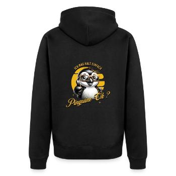 J’aime juste les pingouins - Veste à capuche bio Premium Unisexe - noir - Dos - Nico (187cm)