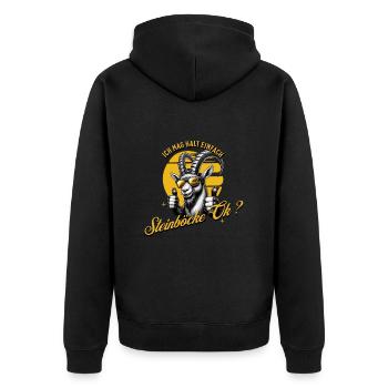 I just like ibexes - Unisex Premium Organic Zip Hoodie - black - Back - Nico (187cm)